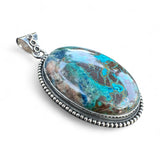 Chrysocolla Solid 925 Sterling Silver Pendant