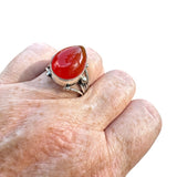 Carnelian Solid 925 Sterling Silver Ring 8