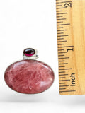 Rhodochrosite & Garnet Solid 925 Sterling Silver Pendant