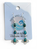 Kingman Blue Copper Turquoise Solid 925 Sterling Silver Earrings