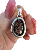 Hematite in Quartz Solid 925 Sterling Silver Pendant