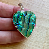 HEART Abalone Solid 925 Sterling Silver Pendant