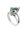 Green Amethyst Solid 925 Sterling Silver Ring 8.5