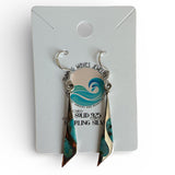 Turquoise inlay Solid 925 Sterling Silver Earrings