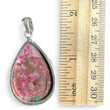 Kingman Pink Dahlia Turquoise Solid 925 Sterling Silver Pendant