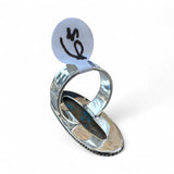 Kingman Turquoise & Spiny Oyster Solid 925 Sterling Silver Ring 6.5