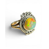 Ethiopian Opal Solid 925 Sterling Silver Ring 9