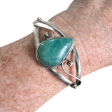 Amazonite Solid 925 Sterling Silver Bracelet