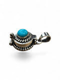 Kingman Turquoise Solid 925 Sterling Silver Poison Locket Pendant