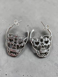 Sugar Skull Solid 925 Sterling Silver Earrings