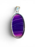 Purple Botswana Agate Solid 925 Sterling Silver Pendant