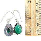 Malachite Solid 925 Sterling Silver Teardrop Earrings – Handmade Dangle Jewelry