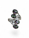 Rainbow Fire Topaz Solid 925 Sterling Silver Ring – Adj
