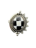 Checkerboard Solid 925 Sterling Silver Ring 7
