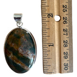Bloodstone Solid 925 Sterling Silver Pendant
