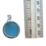 Aqua Blue Chalcedony Solid 925 Sterling Silver Pendant