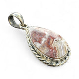 Crazy Lace Agate teardrop Solid 925 Sterling Silver Pendant