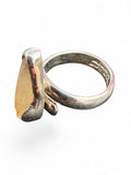 Libyan Glass Solid 925 Sterling Silver Ring Adjustable