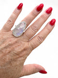 Faceted Rainbow Moonstone Solid 925 Sterling Silver Ring 7