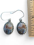 Crazy Lace Agate Solid 925 Sterling Silver Earrings