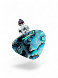 Abalone & Garnet Solid 925 Sterling Silver Pendant