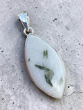 Green Tourmaline in Quartz Solid 925 Sterling Silver Pendant