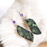 Star Galaxy & Amethyst Solid 925 Sterling Silver Earrings
