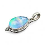 Aurora Opal Solid 925 Sterling Silver Pendant