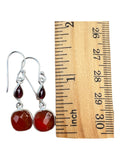 Carnelian & Garnet Solid 925 Sterling Silver Earrings