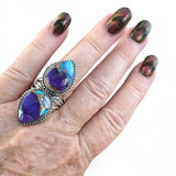 Kingman Purple Dahlia Solid 925 Sterling Silver Ring 7