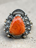 Sponge Coral Solid 925 Sterling Silver Ring 8.5