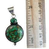 Green Mojave Turquoise Solid 925 Sterling Silver Pendant