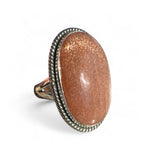Sunstone Solid 925 Sterling Silver Ring 7