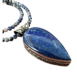 Blue Lapis Solid 925 Sterling Silver Pendant Necklace