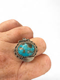 Pilot Mountain Turquoise Solid 925 Sterling Silver Ring 10
