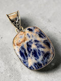 Sodalite Silver Overlay Pendant