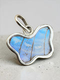 Blue Sulkowsky Butterfly Wing Solid 925 Sterling Silver Pendant