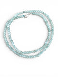 4 mm Light Aquamarine beaded Necklace 18 inches