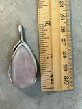 Rose Quartz Silver Overlay Pendant