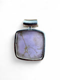 Phosphosiderite & Garnet Solid 925 Sterling Silver Pendant