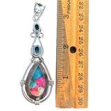 Kingman Cotton Candy Turquoise Solid 925 Sterling Silver Pendant