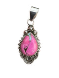 Kingman Cotton Candy Turquoise Solid 925 Sterling Silver Pendant