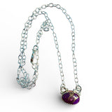 Kingman Purple Mojave Turquoise Solid 925 Sterling Silver Necklace