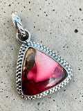 Kingman Red Rose Dahlia Solid 925 Sterling Silver Pendant