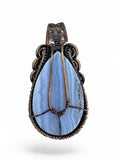 Blue Lace Agate Copper Wrapped Pendant