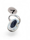 Blue Sandstone Solid 925 Sterling Silver Ring 7