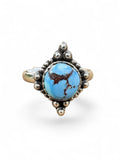 Golden Hills Turquoise Solid 925 Sterling Silver Ring 9.5