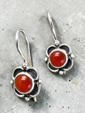 Carnelian Solid 925 Sterling Silver Earrings
