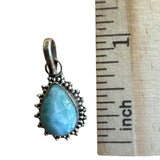 Larimar Solid 925 Sterling Silver Pendant