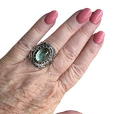 Aquamarine Solid 925 Sterling Silver Ring 5.5